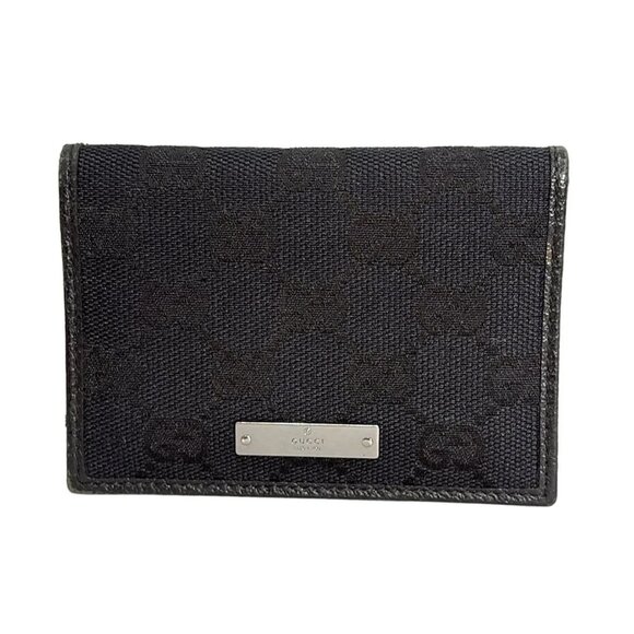 GUCCI Metal Bar Black Jacquard Leather - Pass Holder 101-073025